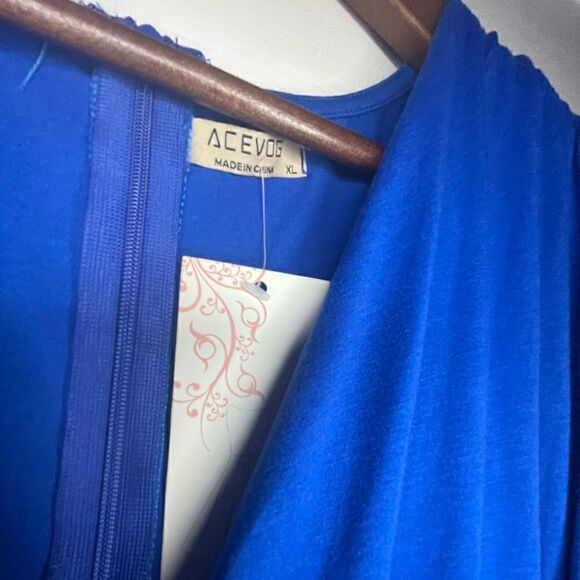 NWTs Acevog Stretchy Cotton Dress w/ Concealed Back Zip & Accentuating Waist XL - Picture 3 of 9